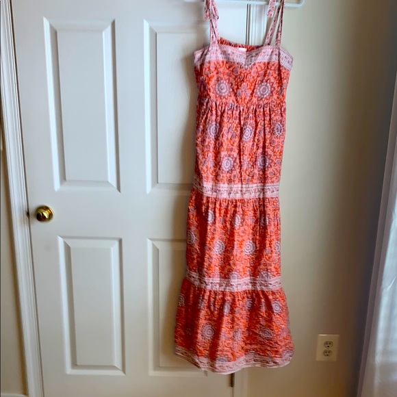 Jude Connally Vibrant Orange and White Maxi Dress - Picture 1 of 4